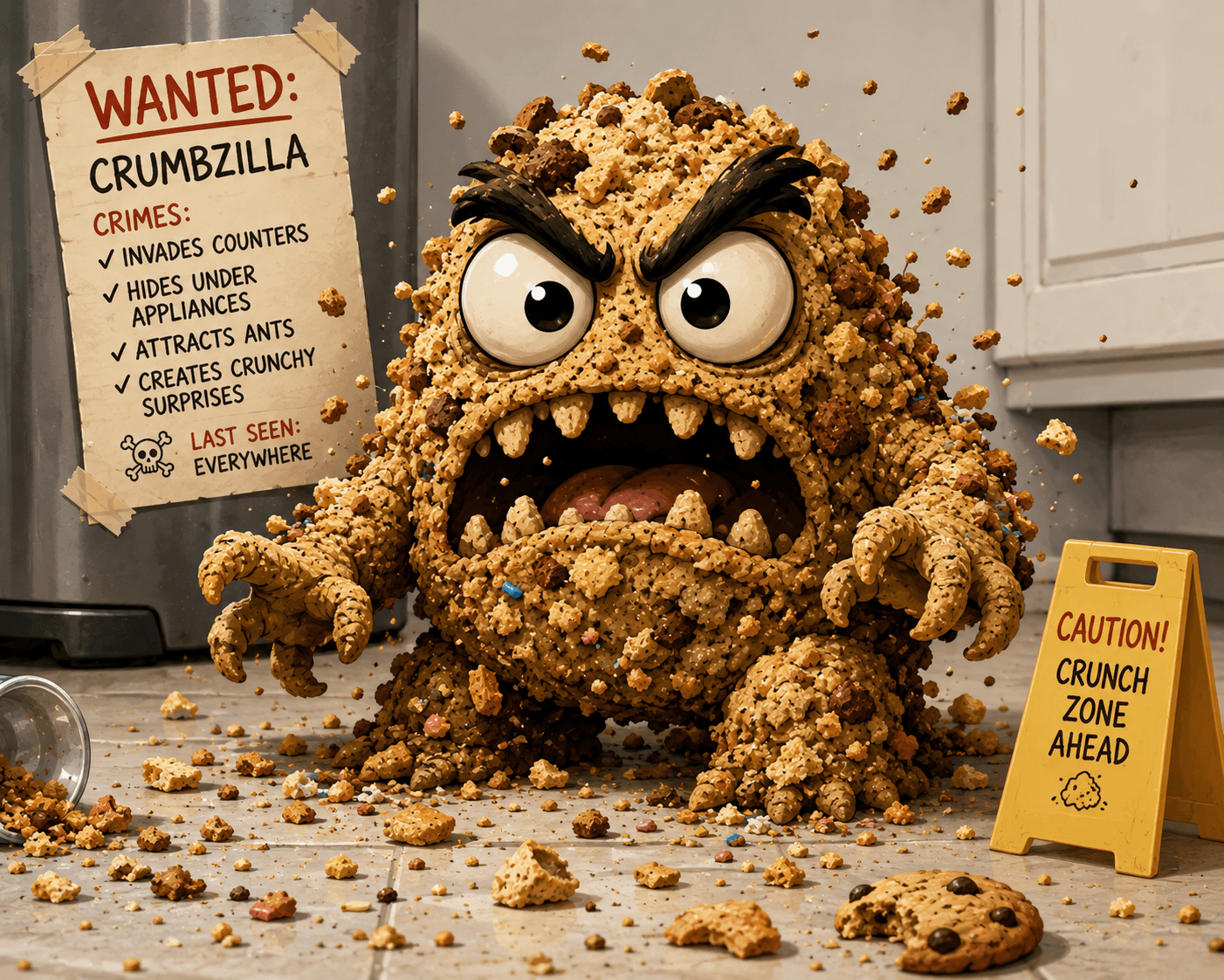 Crumbzilla household villain illustration