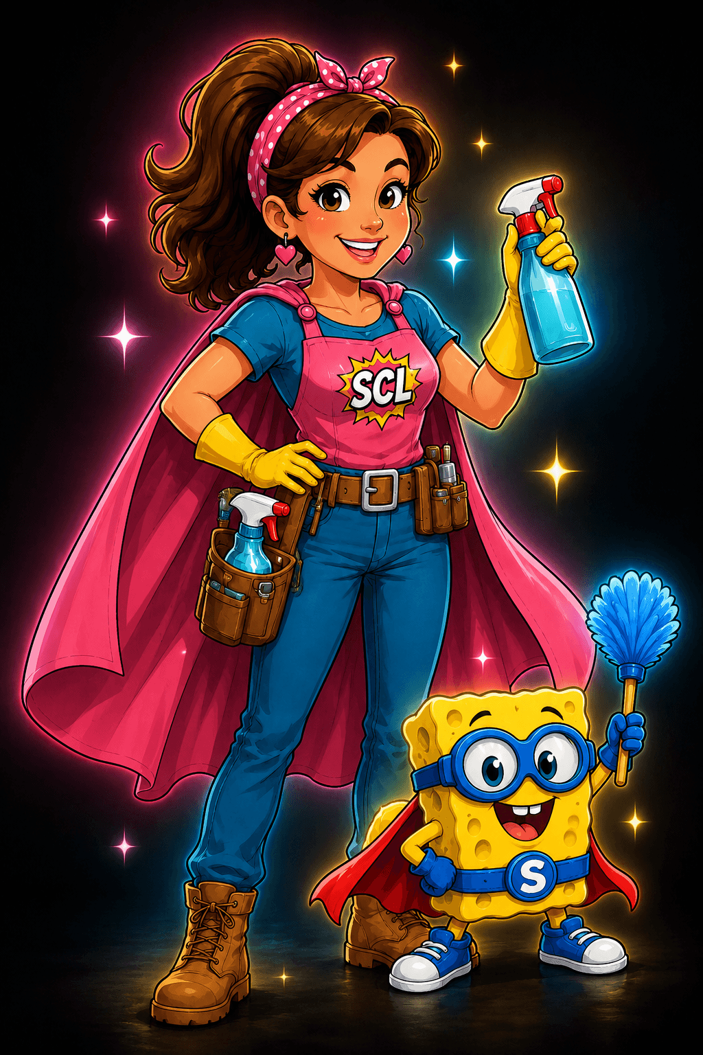 Super Cleaning Lady with Spritzy and Spongie