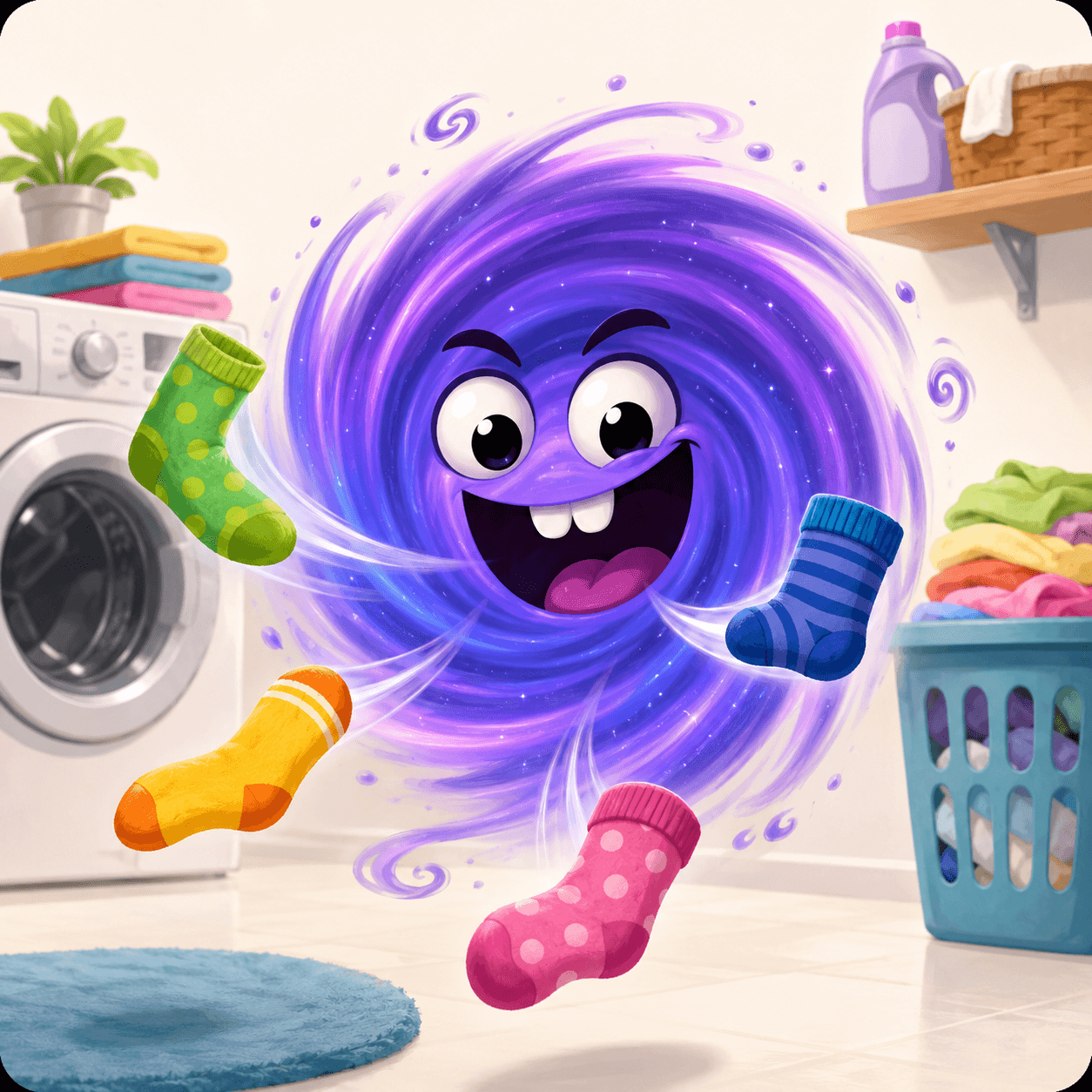 The Sock Portal household villain illustration